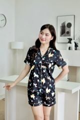 Pijama Lụa Latin TNQN - Aurora Black