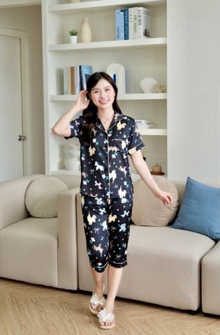 Pijama lụa Latin TNQL - Aurora Black