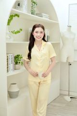 Pijama lụa Latin trơn TNQD - Yellow