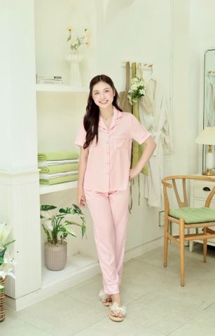 Pijama lụa Latin trơn TNQD - Pink