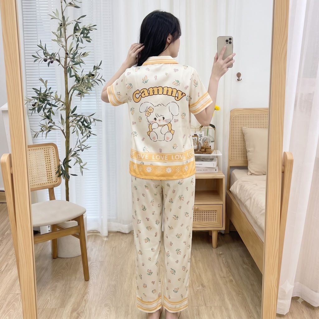 Pijama lụa Latin TNQD - Cammy Yellow