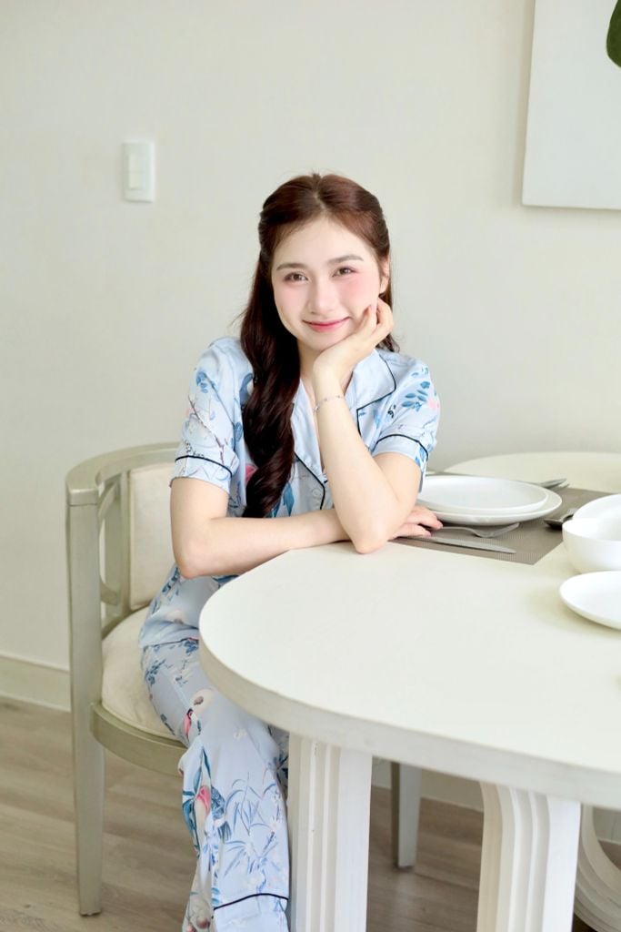 Pijama Lụa latin mềm mại, sang trọng Satino TNQD - Parrot Blue Gray