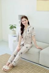 Pijama Lụa latin mềm mại, sang trọng Satino TNQD - Tea Beige