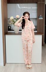 Pijama Lụa latin mềm mại, sang trọng Satino TNQD - Palm Orange