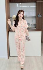 Pijama Lụa latin mềm mại, sang trọng Satino TNQD - Palm Orange