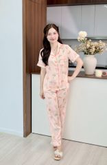 Pijama Lụa latin mềm mại, sang trọng Satino TNQD - Palm Orange