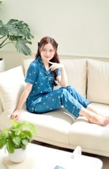 Pijama lụa Latin TNQD - Comet Mallard Green