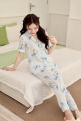 Pijama lụa Latin TNQD - Toco Light Blue