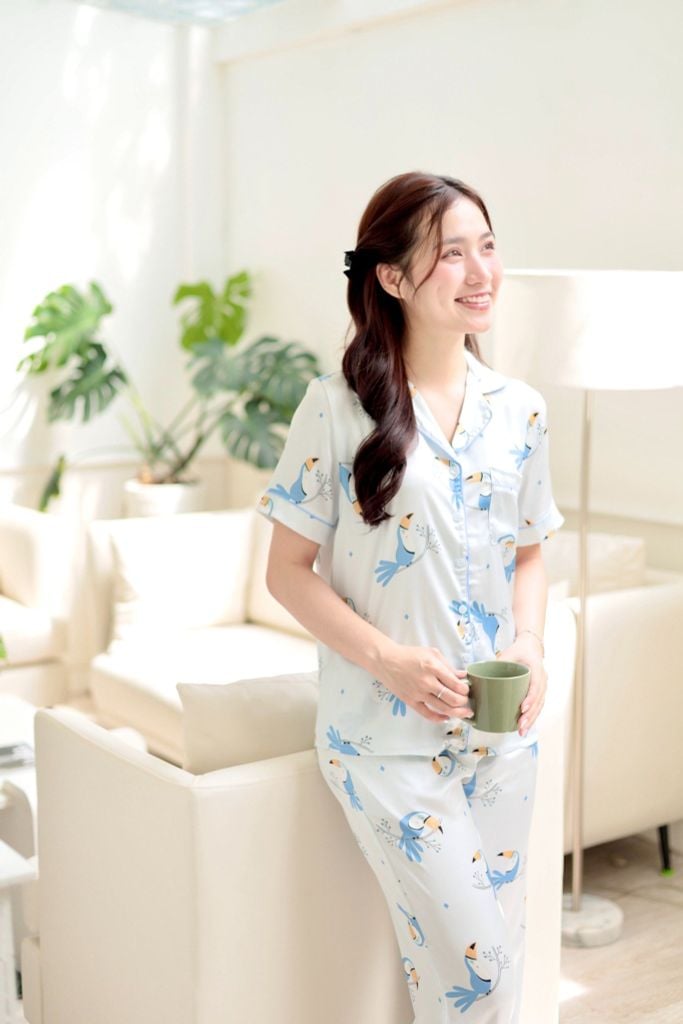 Pijama lụa Latin TNQD - Toco Light Blue