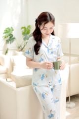 Pijama lụa Latin TNQD - Toco Light Blue