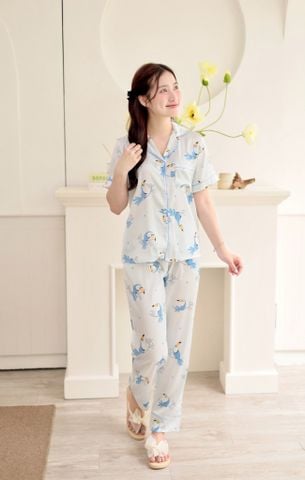 Pijama lụa Latin TNQD - Toco Light Blue