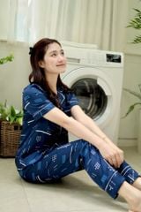 Pijama lụa Latin TNQD - Leni Dark Blue