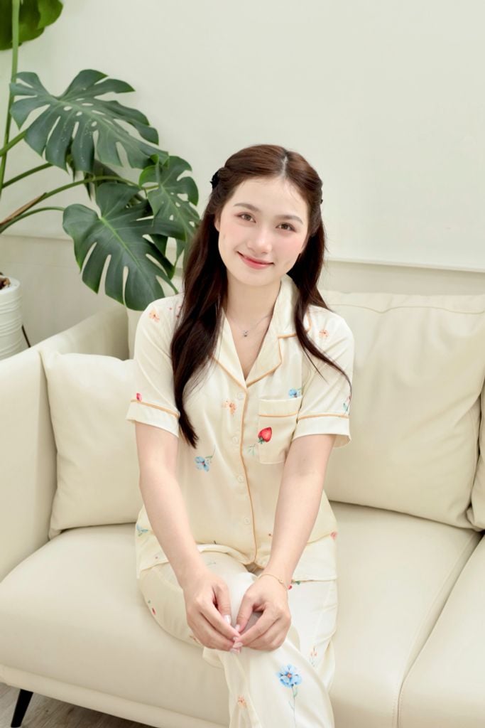 Pijama lụa Latin TNQD - Brisa Cream