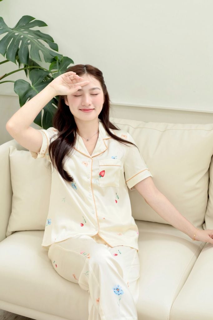 Pijama lụa Latin TNQD - Brisa Cream