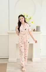 Pijama lụa Latin TNQD - Amour Peach