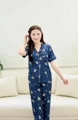 Pijama lụa Latin TNQD - Bee Dark Blue