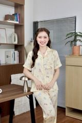 Pijama lụa Latin TNQD - Playful Lemon