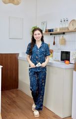 Pijama lụa Latin TNQD - Cosmic Mallard Green