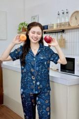 Pijama lụa Latin TNQD - Cosmic Mallard Green