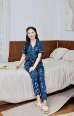 Pijama lụa Latin TNQD - Cosmic Mallard Green