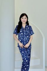 Pijama lụa Latin TNQD - Stellar Navy