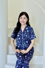 Pijama lụa Latin TNQD - Stellar Navy