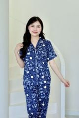 Pijama lụa Latin TNQD - Stellar Navy