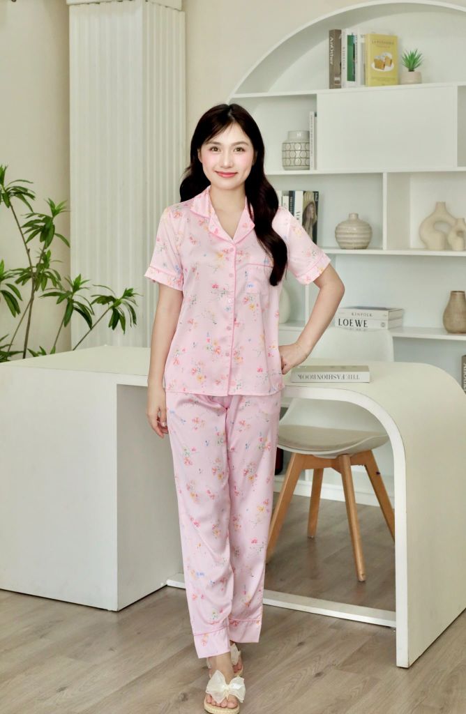 Pijama lụa Latin TNQD - Petal Pink