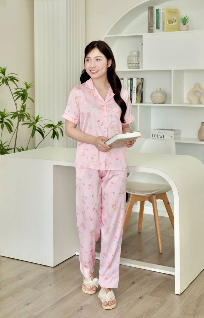 Pijama lụa Latin TNQD - Petal Pink