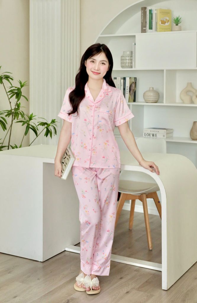 Pijama lụa Latin TNQD - Petal Pink