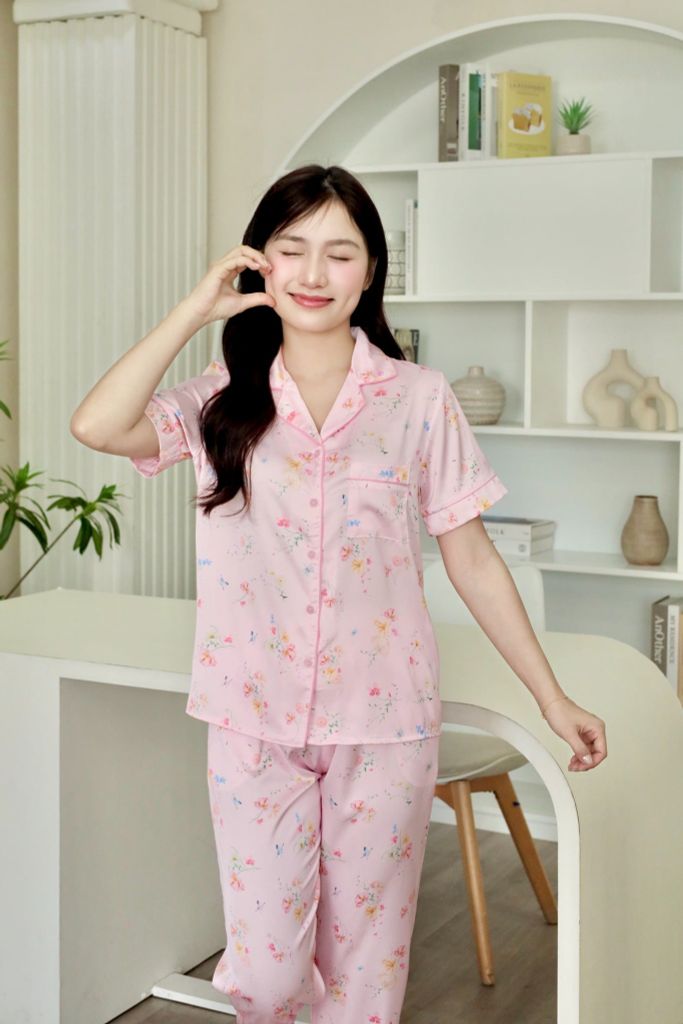 Pijama lụa Latin TNQD - Petal Pink
