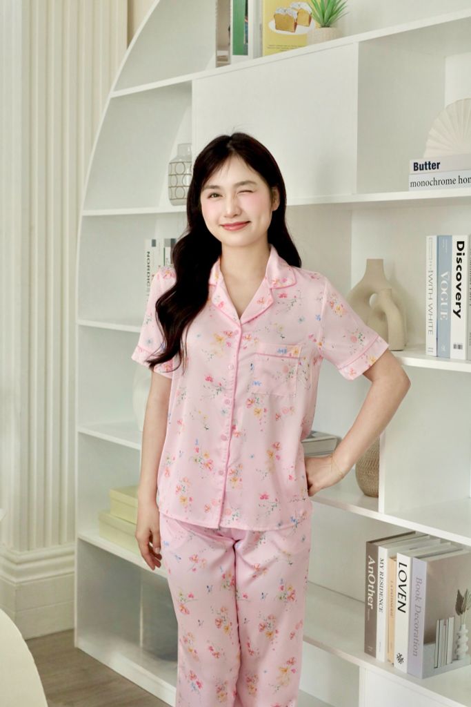 Pijama lụa Latin TNQD - Petal Pink