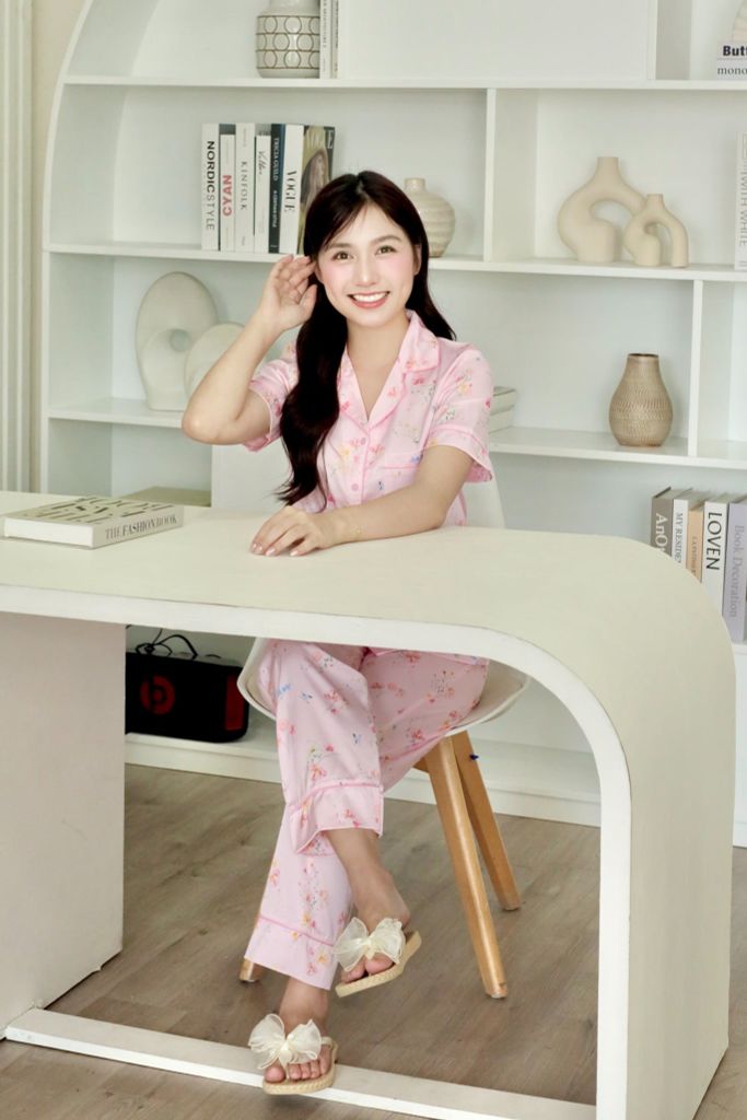 Pijama lụa Latin TNQD - Petal Pink