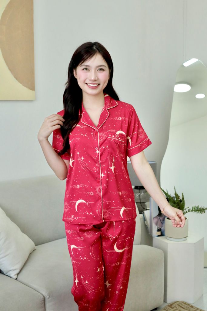 Pijama lụa Latin TNQD - Stardust Red