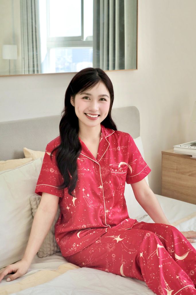 Pijama lụa Latin TNQD - Stardust Red