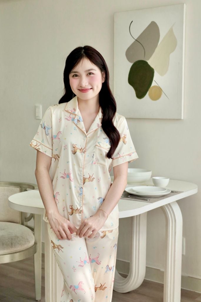 Pijama lụa Latin TNQD - Ponny Cream