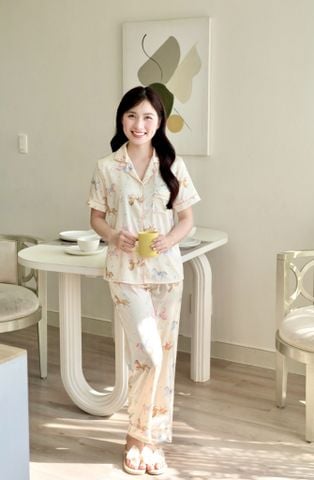 Pijama lụa Latin TNQD - Ponny Cream