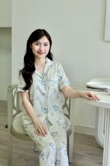 Pijama lụa Latin TNQD - Vine Ivory