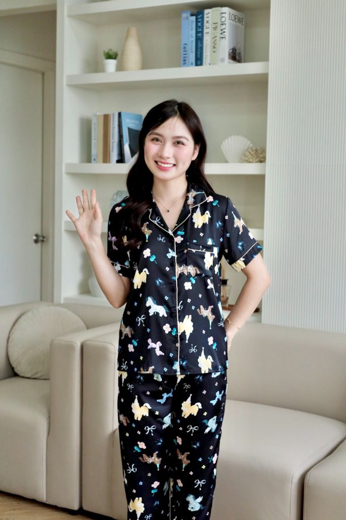 Pijama lụa Latin TNQD - Aurora Black