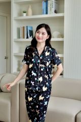 Pijama lụa Latin TNQD - Aurora Black