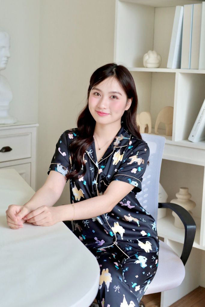 Pijama lụa Latin TNQD - Aurora Black