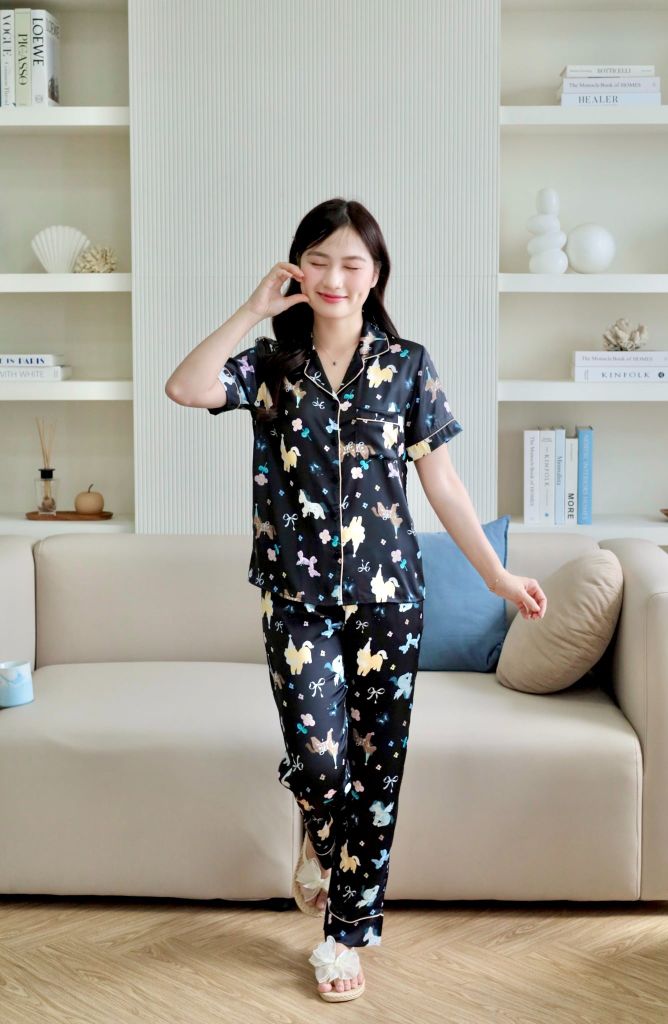 Pijama lụa Latin TNQD - Aurora Black