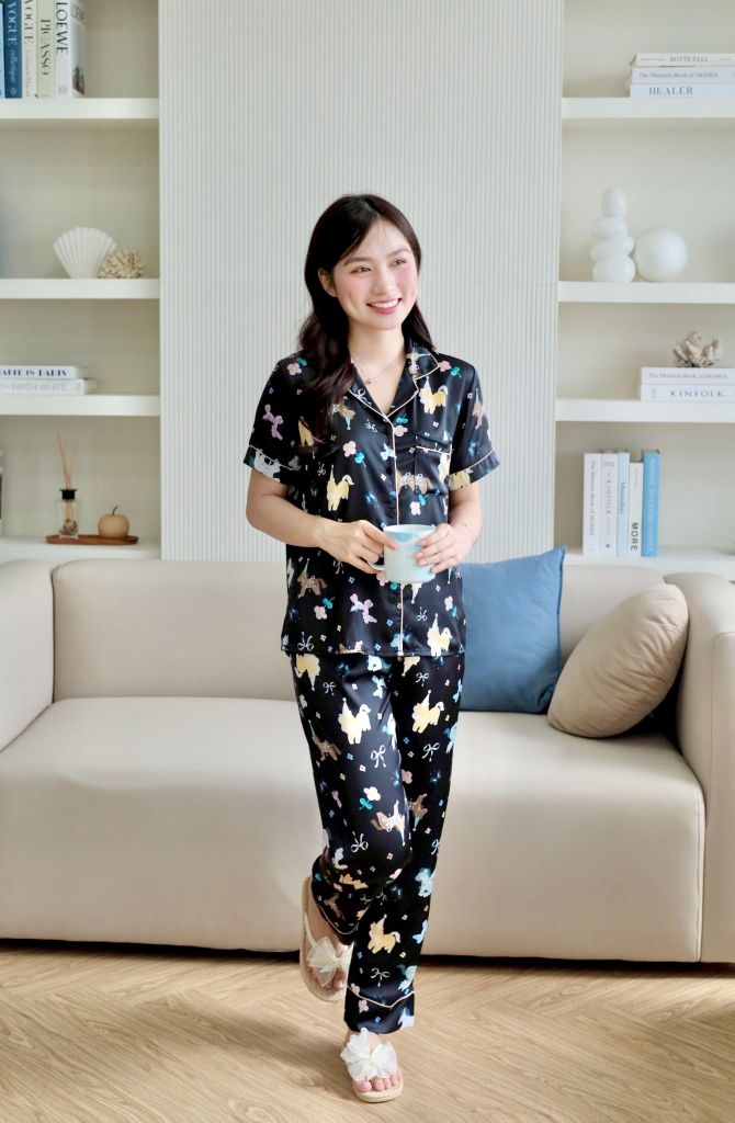 Pijama lụa Latin TNQD - Aurora Black