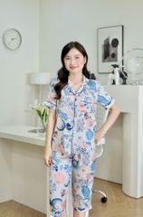 Pijama lụa Latin TNQD - Meadow White