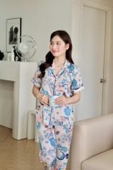 Pijama lụa Latin TNQD - Meadow White