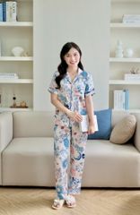 Pijama lụa Latin TNQD - Meadow White