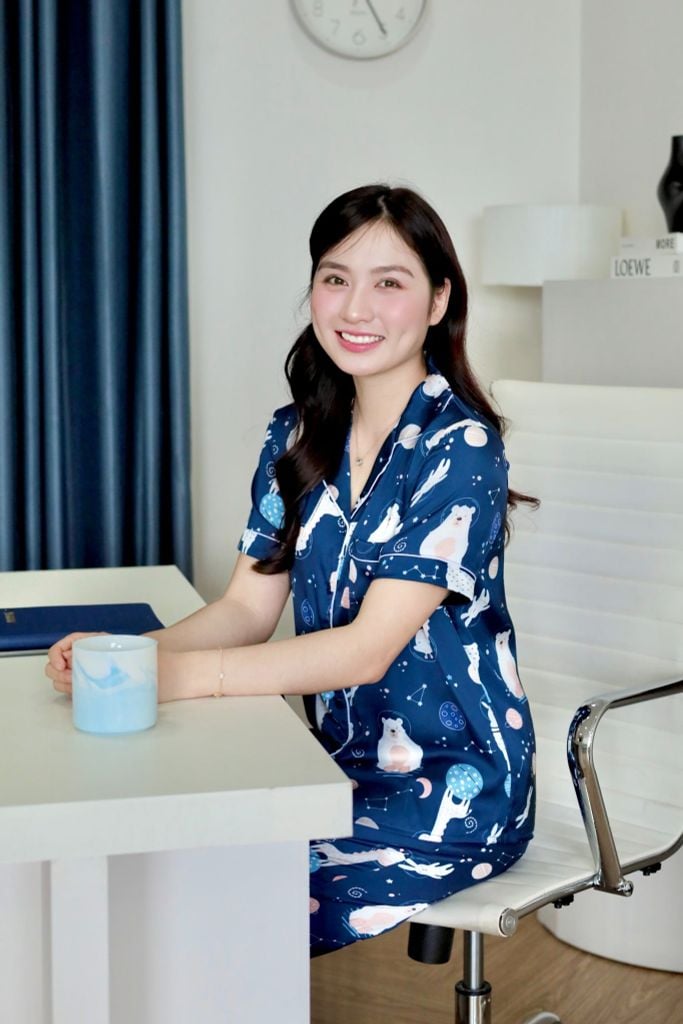 Pijama lụa Latin TNQD - Orbit Dark Blue