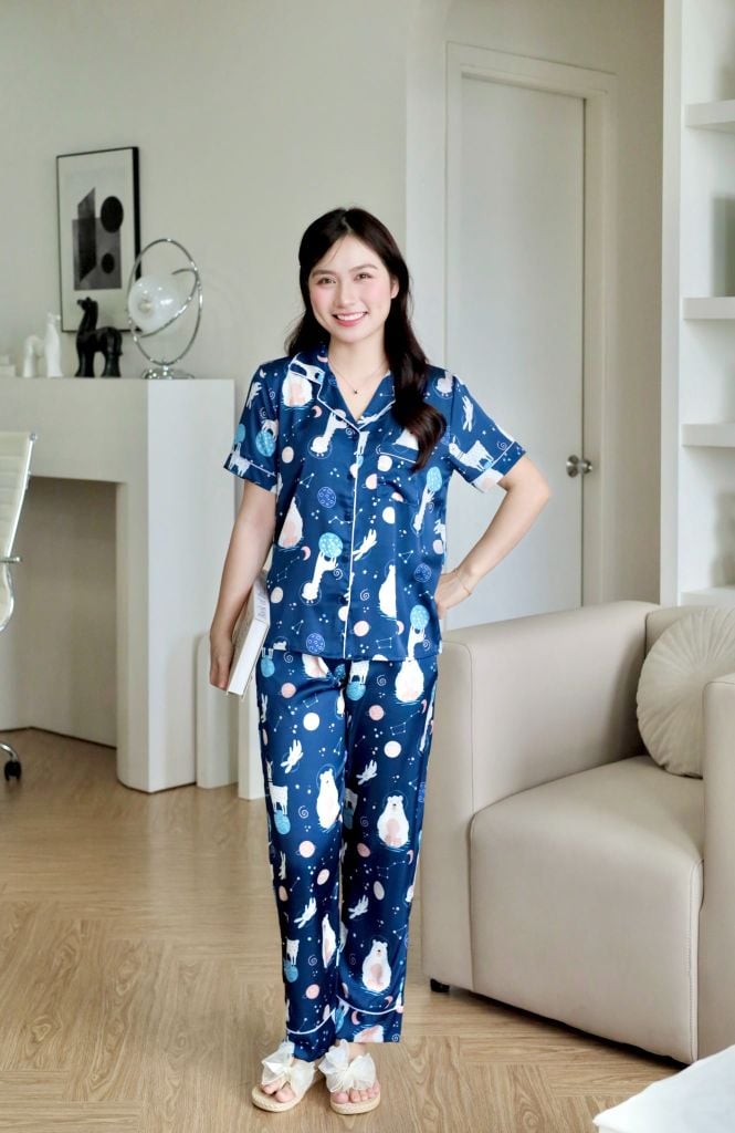 Pijama lụa Latin TNQD - Orbit Dark Blue