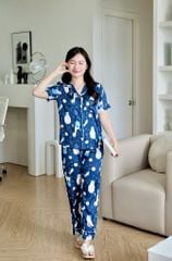 Pijama lụa Latin TNQD - Orbit Dark Blue