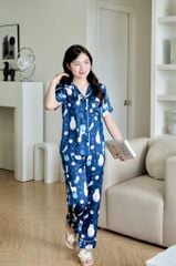 Pijama lụa Latin TNQD - Orbit Dark Blue